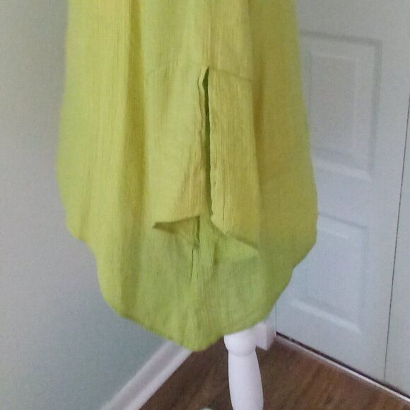 COUNTERPARTS XL TUNIC CROCHET ACCENT 3/4 BELL SLEEVES SHARK BITE HEM LAGENLOOK - Picture 5 of 8